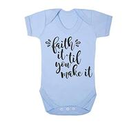 Faith it til You Make it Religious Quote [FHSVG] Baby Grow Vest, 0-3 Months, Pastel Blue