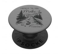 Faith it 'Till You Make it 2 Cor 5:7 Christian Faith Camping PopSockets Adhesive PopGrip