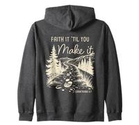 Faith it 'Till You Make it 2 Cor 5:7 Christian Faith Camping Zip Hoodie