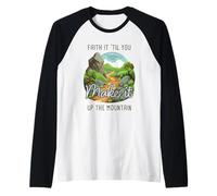 Faith it 'Till You Make it Up The Mountain 2 Cor 5:7 Camping Raglan Baseball Tee