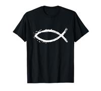 Faith Jesus Ichthus Fish Funny Christian Gift Men Women Kids T-Shirt