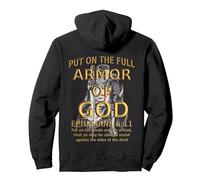 Faith Jesus Religious Ephesians 6 11 Put Full Armor of God Pullover Hoodie, Adult Unisex, Black, Medium