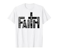 Faith. John 3:16 Romans Proverbs Hebrews Bible Scripture Value Graphic T-Shirt, Men, White, M