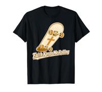 Faith Keeps Me Rolling Christian Skateboard Value Graphic T-Shirt