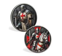 Faith Knights Templar Coin Full Armor of God Christian Challenge Token | Honor Knight Design with Armor of God Theme, Christian Faith Token for Protection Courage Warrior Spirit Gifts