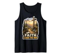 Faith Leads the Way Mountain Cross Christian Tank Top
