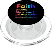 Faith Like A Normal Girl Only Cooler Queen First Name PopSockets PopGrip for MagSafe