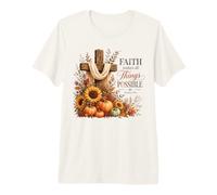 Faith Makes All Things Possible Matthew 19:26 Fall Harvest Premium T-Shirt