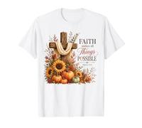 Faith Makes All Things Possible Matthew 19:26 Fall Harvest Value Graphic T-Shirt