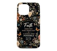 Faith Makes Things Bible Luke 1:37 Christ Floral Butterfly Case for iPhone 13 Pro Max