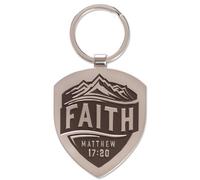 Faith - Matthew 17:20 Christian Keychain, Metal Keyring for Men