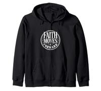 Faith moves forward christian motivation typography Zip Hoodie