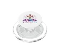 Faith Moves Mountains Christian Cross Design PopSockets PopGrip for MagSafe