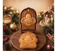 Faith & Nativity Christmas Mini Pie Mold Dough Press Cookie Cutter，A | Religious One Press Hand Pocket Pie Maker Food ABS Non Stick for Holiday Baking Christmas Party Potluck Crafts Desserts Gift