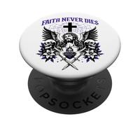 Faith Never Dies Christian Gothic Jesus Skulls for Men Women PopSockets Adhesive PopGrip