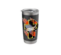 Faith on Fire Cross Crucifix Flames Jesus Christ Stainless Steel Insulated Tumbler