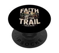 Faith on the Trail Christian Trail Runner Hiking Outdoor PopSockets Adhesive PopGrip