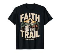Faith on The Trail Christian Trail Runner Hiking Outdoor T-Shirt