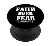 Faith Over Fear 2 Corinthians Bible Verse Vintage Grunge PopSockets Adhesive PopGrip