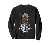 Faith Over Fear Afrocentric Headwrap Sweatshirt