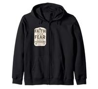 Faith Over Fear Always Forward Religious inspiration apparel Zip Hoodie