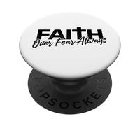 Faith Over Fear Always | Trust God Christian Quote | Jesus PopSockets Adhesive PopGrip