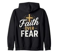 Faith Over Fear Bible Verse Inspired Christian Men Women Kid Zip Hoodie