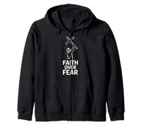 Faith Over Fear Bold Spiritual Statement Zip Hoodie