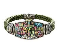 Faith Over Fear Bracelet, Christian Cross Bracelet Inspired by Isaiah 41:10, Inspirational Scripture Jewelry Wristband, Religious Faith Gift Symbolizing Hope, Courage & Strength (#A)