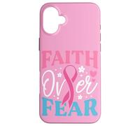 Faith Over Fear Breast Cancer Awareness Survivor & Fighter Case for iPhone 16 Plus