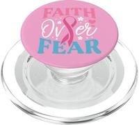 Faith Over Fear Breast Cancer Awareness Survivor & Fighter PopSockets PopGrip for MagSafe