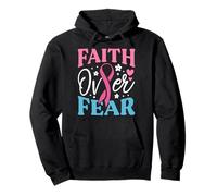 Faith Over Fear Breast Cancer Awareness Survivor & Fighter Pullover Hoodie