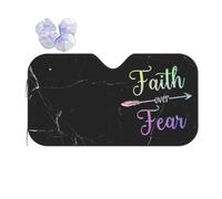Faith Over Fear Car Wind Sun Shade Two Sizes Suitable for Various Vehicles