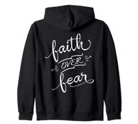 Faith Over Fear Christian Bible Verse Scripture Cute Womens Zip Hoodie