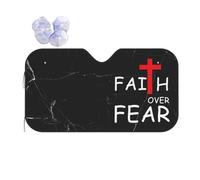 Faith Over Fear Christian Car Wind Sun Shade Two Sizes Suitable for Various Vehicles