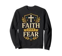 Faith Over Fear Christian Cross Anxiety Shield Isaiah 41:10 Sweatshirt