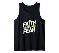 Faith Over Fear Christian Cross Bible Verse Tank Top