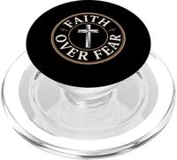 Faith Over Fear Christian Cross Courage Scripture PopSockets PopGrip for MagSafe