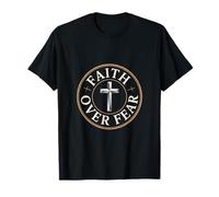 Faith Over Fear Christian Cross Courage Scripture T-Shirt
