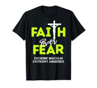 Faith Over Fear Christian Cross Duchenne Muscular Dystrophy T-Shirt