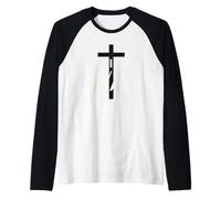 Faith Over Fear Christian Cross Inspirational Message Raglan Baseball Tee
