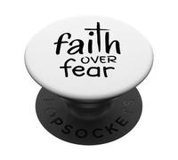Faith Over Fear Christian Cross Speak Life and Faith PopSockets Adhesive PopGrip