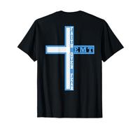 Faith Over Fear Christian EMT First Responder ART ON BACK T-Shirt