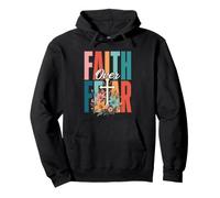 Faith Over Fear Christian Floral Cross Design Pullover Hoodie