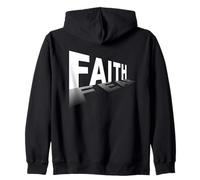 Faith Over Fear - Christian Minimal Text Graphic (Black) Zip Hoodie