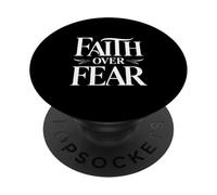 Faith over fear christian motivational typography PopSockets Adhesive PopGrip