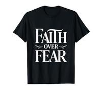 Faith Over Fear Christian Motivational Typography T-Shirt
