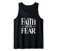 Faith Over Fear Christian Motivational Typography Tank Top