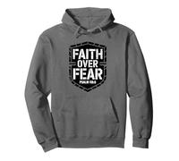 Faith over Fear Christian Trust in God Jesus Hope Shield Pullover Hoodie