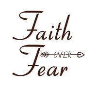 Faith Over Fear Christian Vinyl Wall Decals 54.6x60.6cm Do not Damage The Wall Surface Coffee